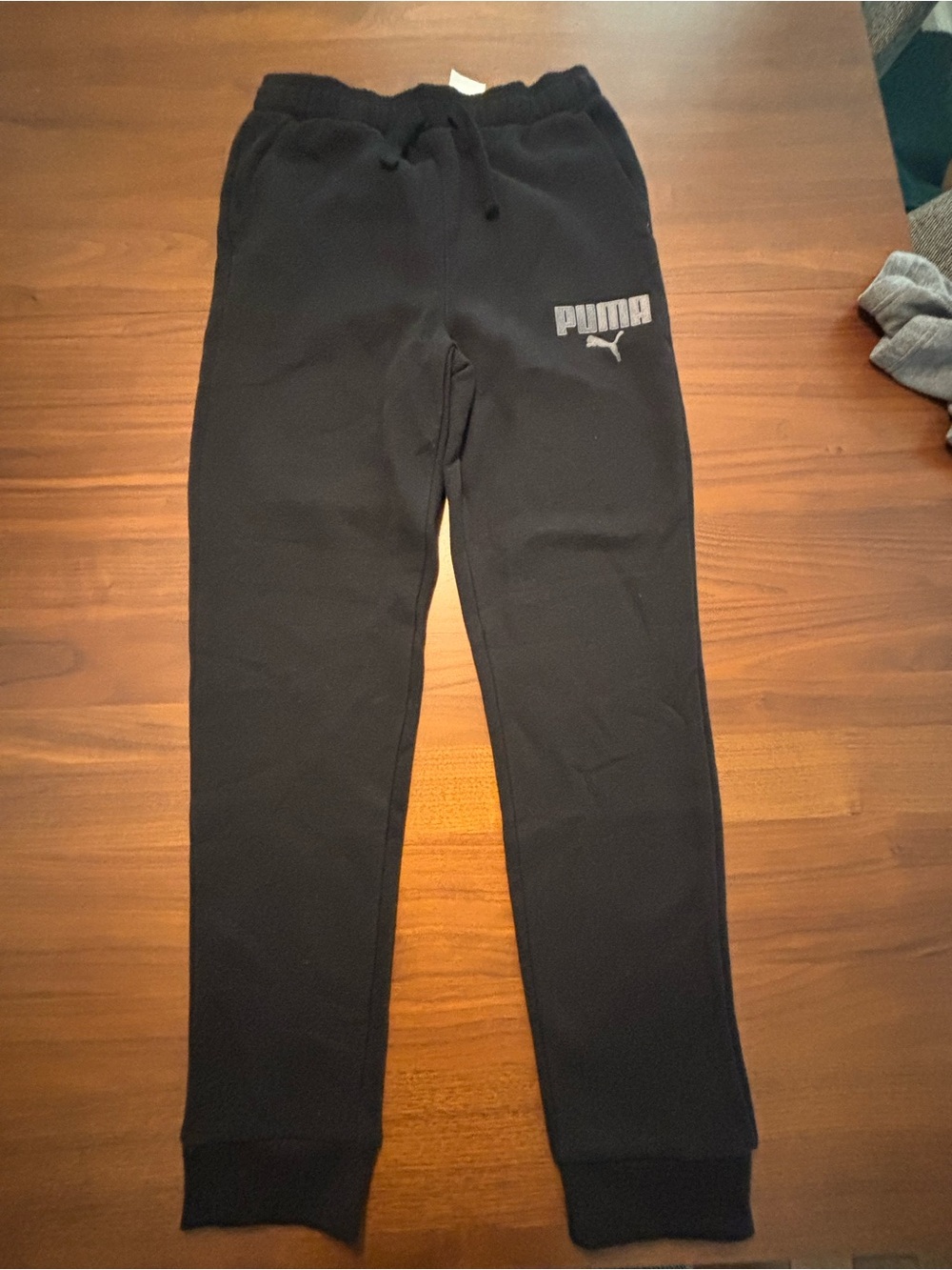 Puma Black Jogger Pants with Grey Logo